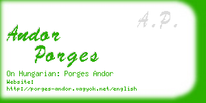 andor porges business card